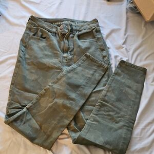 American Eagle Outfitters Women's Skinny Jeans - Olive Camouflage